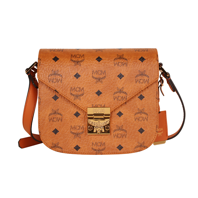 苏宁国际直营【直营】mcm 涂层帆布/涂层帆布配皮女士小猪包单肩包斜