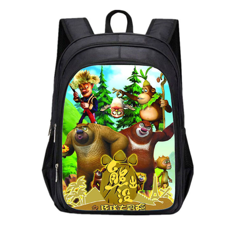 新款光头强熊大熊二卡通书包3-12岁小朋友护脊减负双肩背1234年级