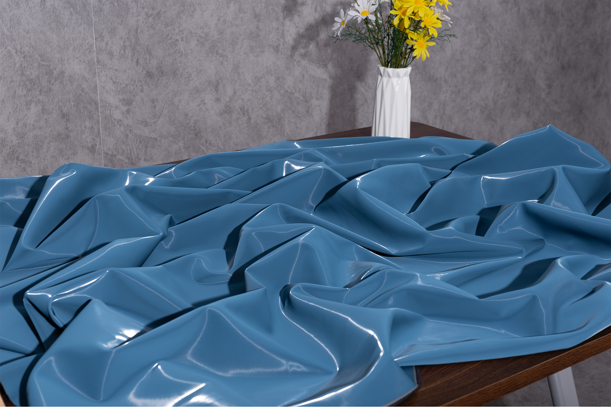 服装pu面料软皮仿皮加厚耐磨光泽镜面皮布料手工人造面料1米白色半米