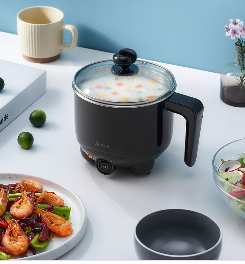 美的(midea)电火锅学生用品多功能电热锅宿舍方便小电锅 简单收纳防干
