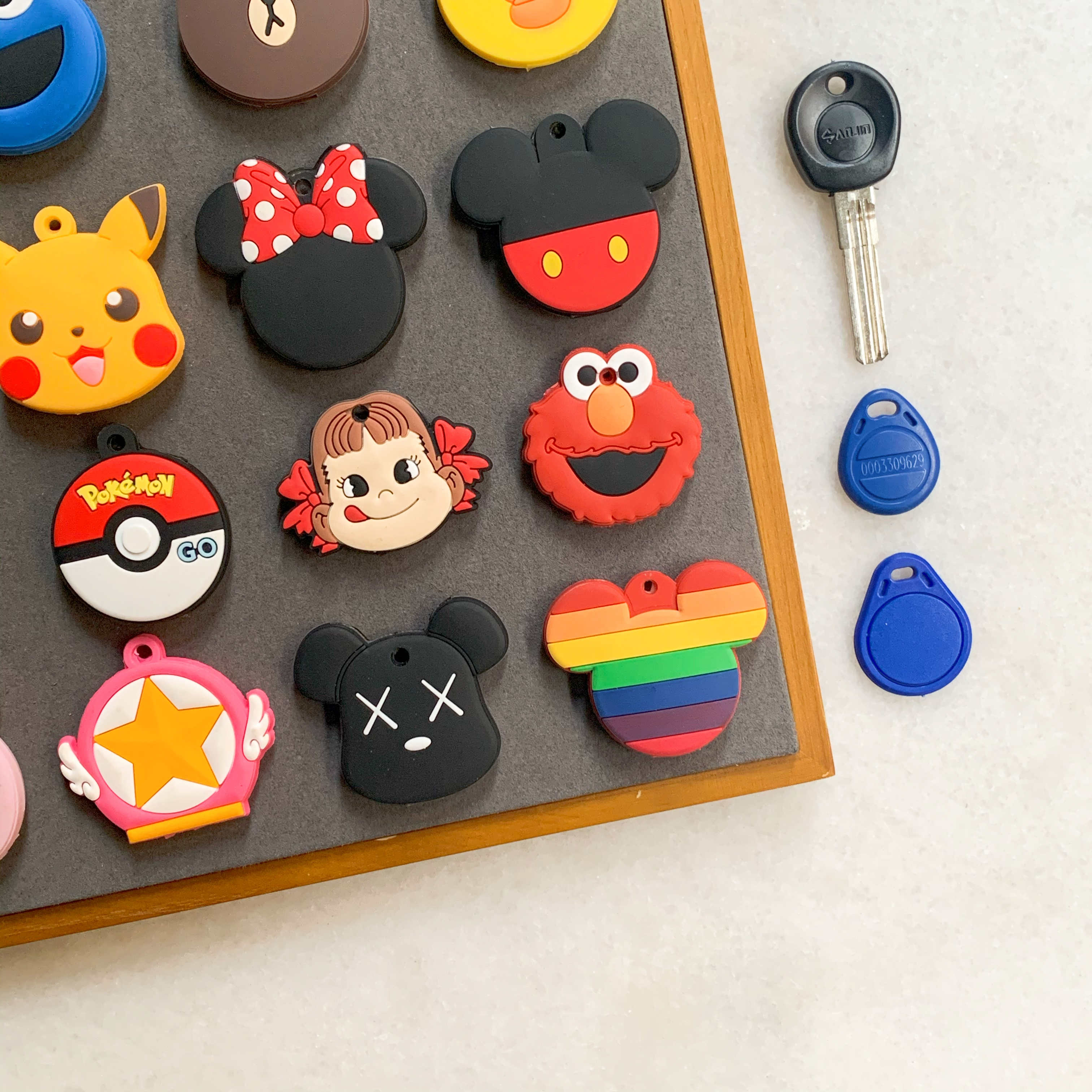 卡通新款水滴ic卡门禁卡套钥匙套电梯套小区卡套蓝色硅胶情侣 门禁卡