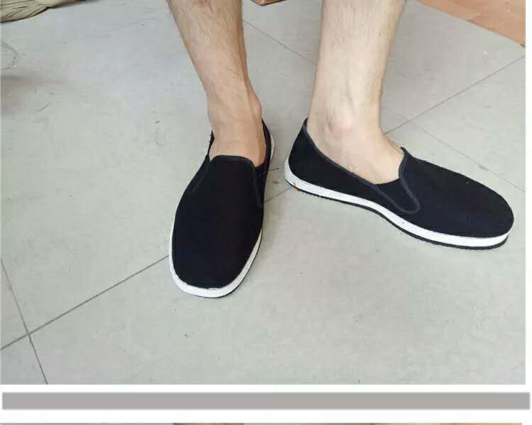 简畅(jianchang)男士帆布鞋607783286676 老八路军单黑色布鞋老北京