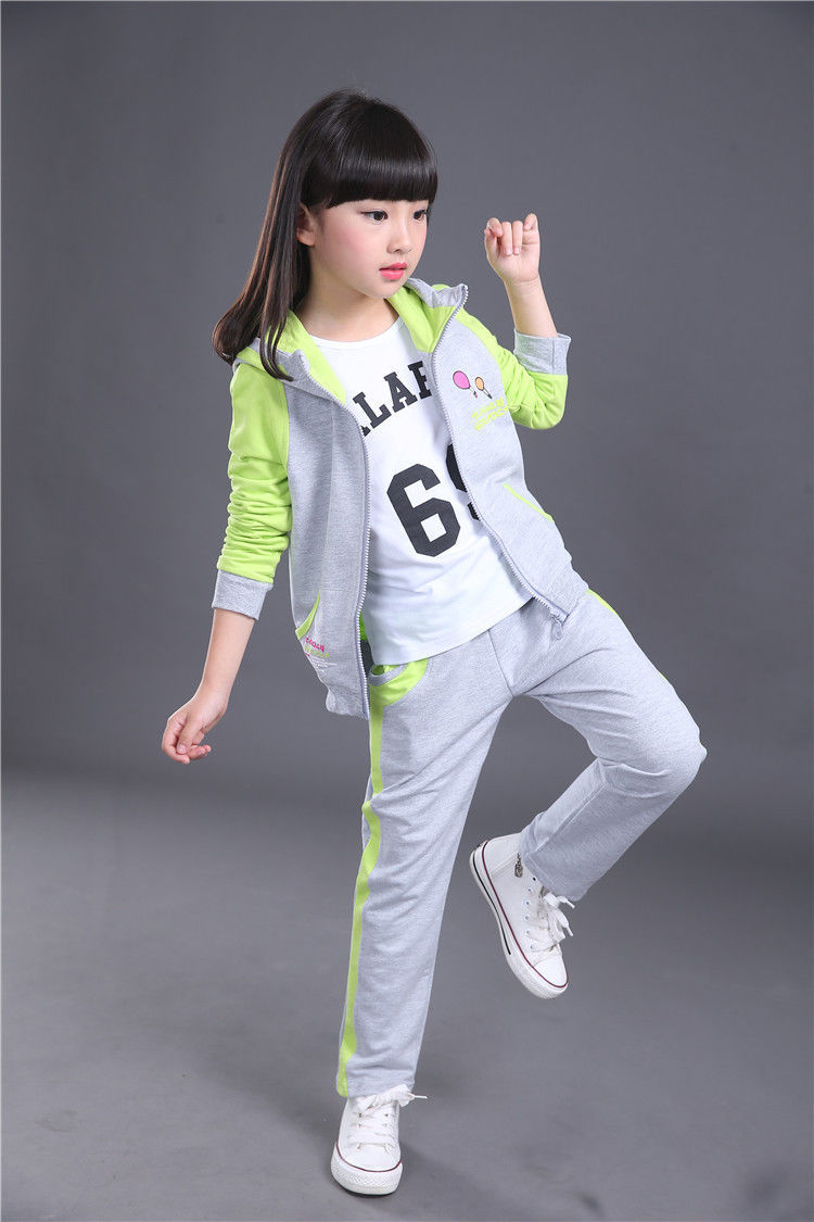 2021新款女童4春装5运动服6套装7小女孩8春秋9衣服时尚三件套10岁 玫