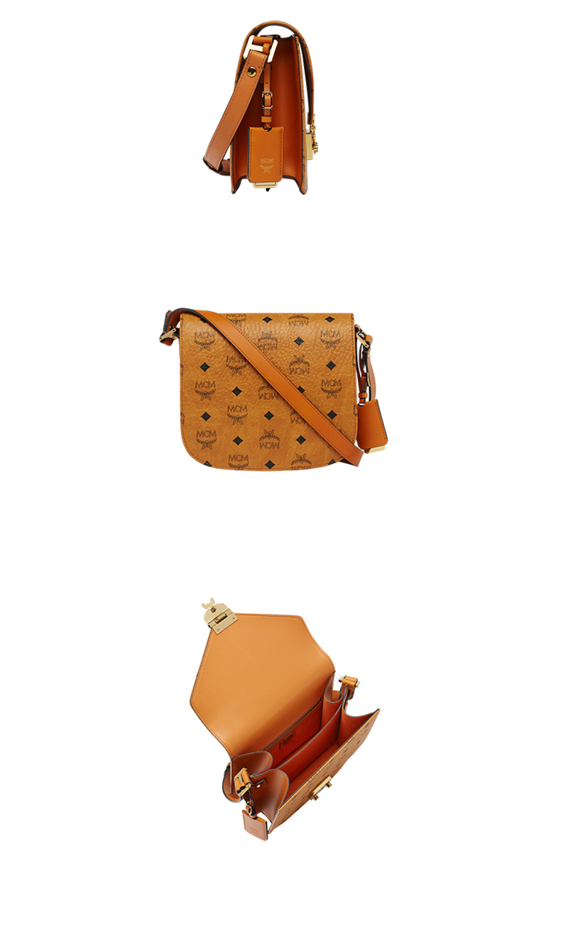 2019新款mcm经典印花patricia复古邮差包单肩包女斜挎小包