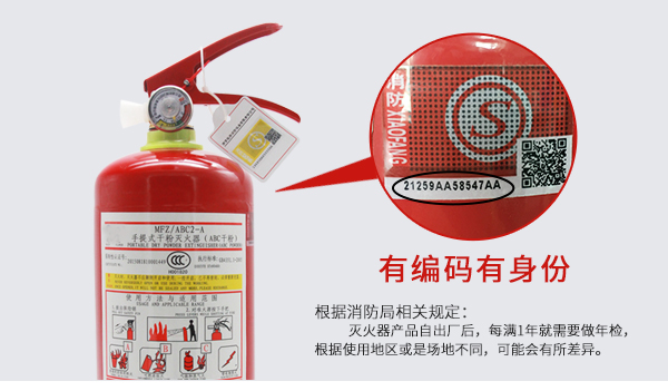 51安居红色干粉灭火器1公斤车载车用私家车年检小型便携家用消防认证
