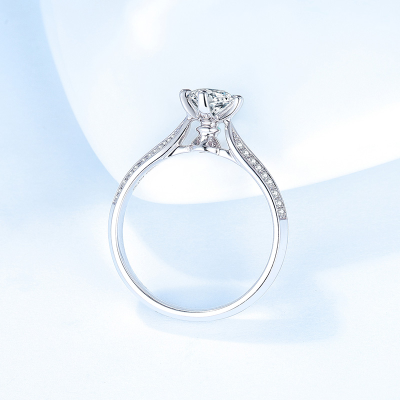 crd克徕帝钻石戒指女白18k金豪华款群镶结婚钻戒婚戒定制