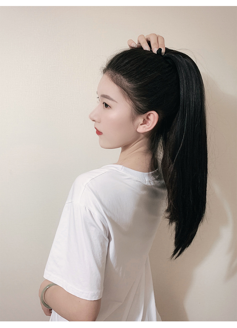 你那么美假发 假发女长发长直发绑带式马尾网红双马尾辫子抓夹式高