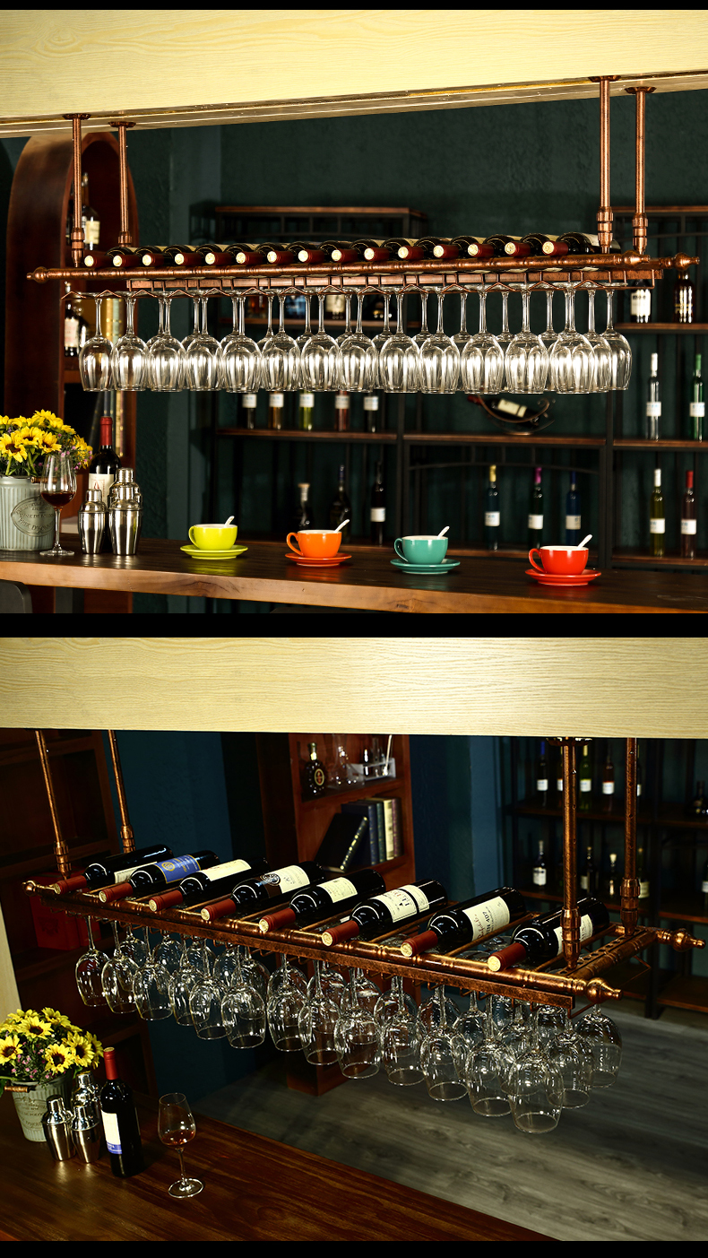 三维工匠欧式创意悬挂酒杯架红酒杯吊架葡萄酒杯倒挂高脚杯酒架吧台吊