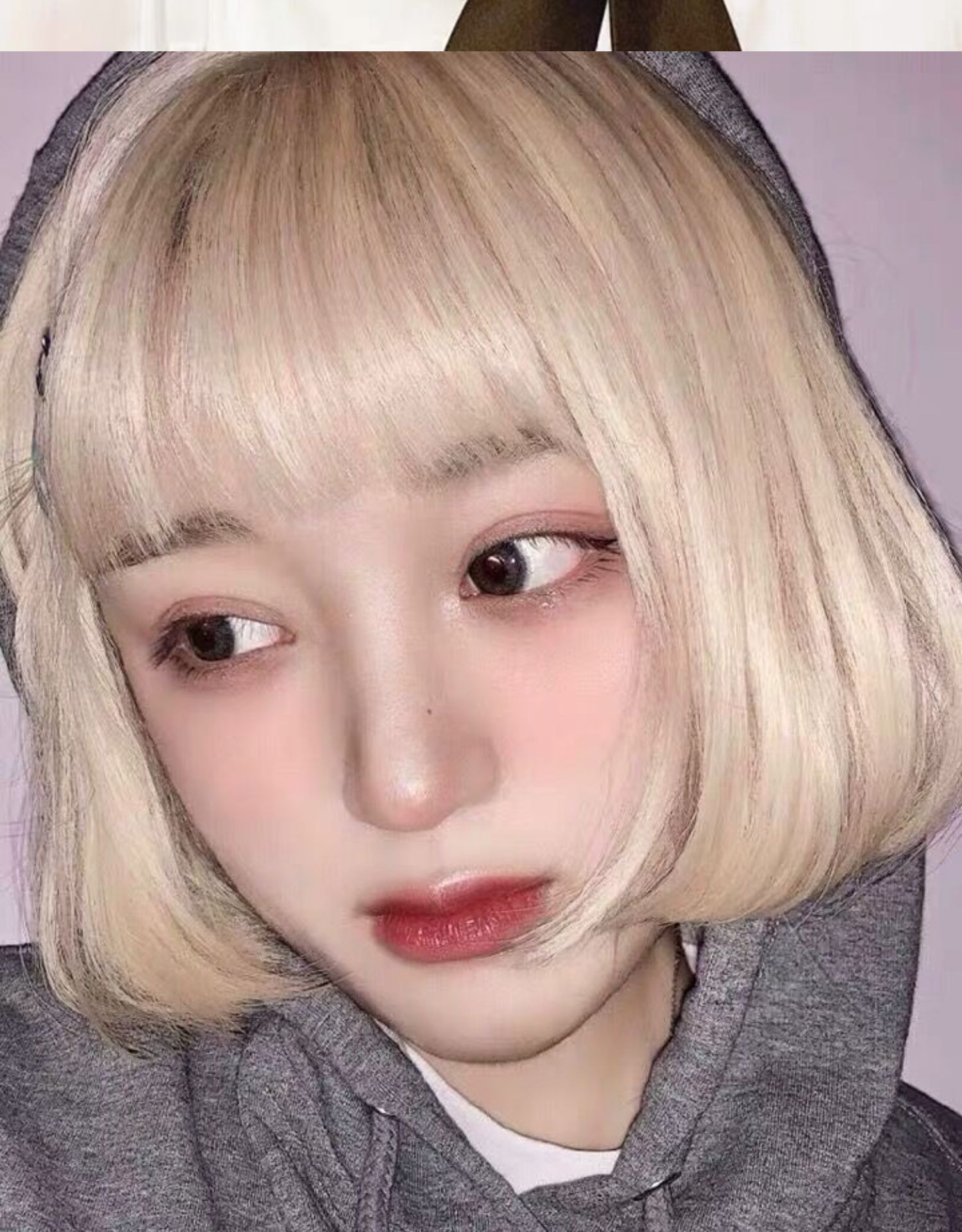 网红假发女短发bobo头自然少女短直发逼真蓬松粉色学生cos全头套 你