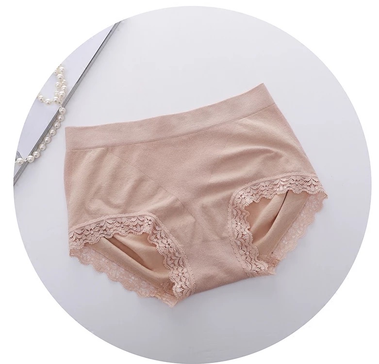 超级新品 韩玛斯内裤女无缝成型中腰花边提臀无缝高弹亲肤舒适打底裤