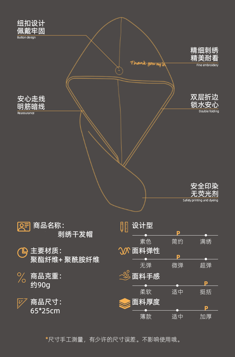 干发帽女超强吸水速干帽包头巾洗头发的毛巾浴帽可爱干发巾