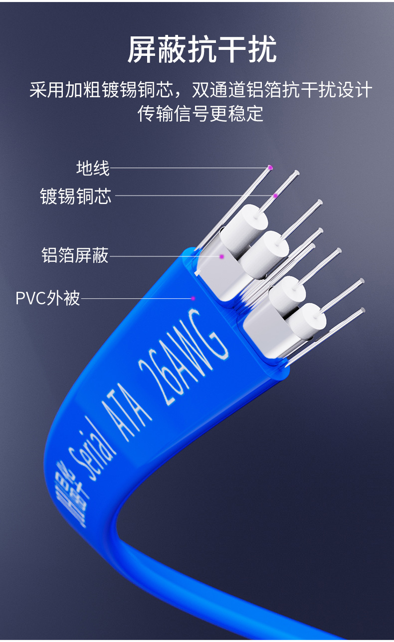 晶华(jh)线材 晶华 高速sata3.