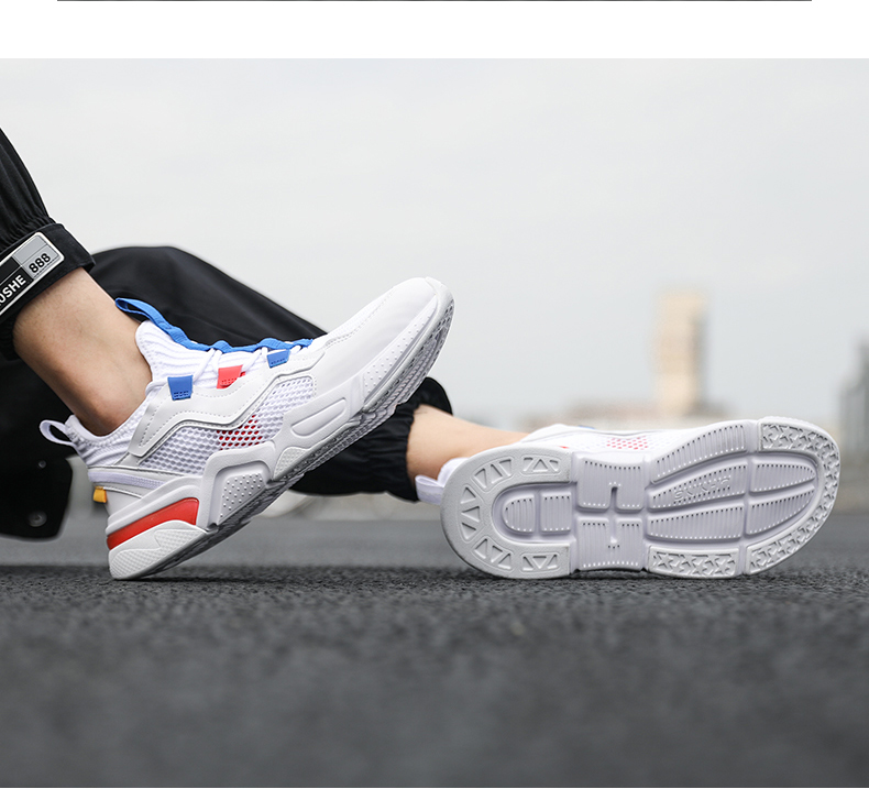 李宁(li-ning)运动休闲鞋 李宁男鞋2020夏季新款休闲小白鞋v8网面透气