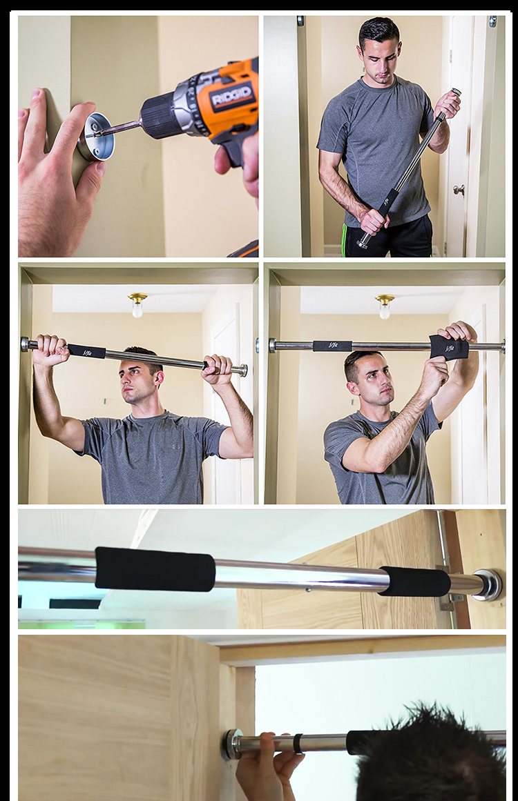 d脚套 不锈钢门杆(长100~150cm)单杠需打孔安装