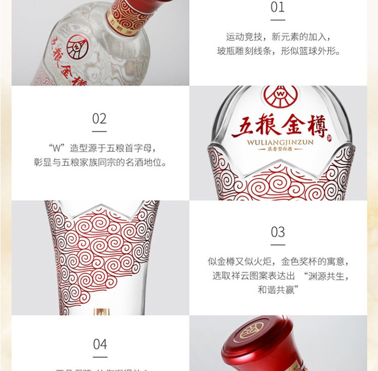 五粮液股份公司出品五粮金樽精品52度500ml*6瓶整箱装浓香型白酒