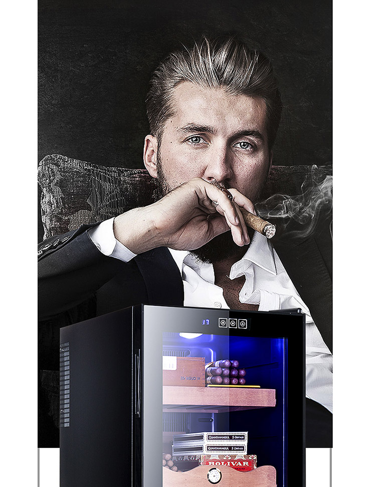 尊堡bx65智能电子雪茄柜恒温保湿箱半导体风冷红酒柜家用办公室会所