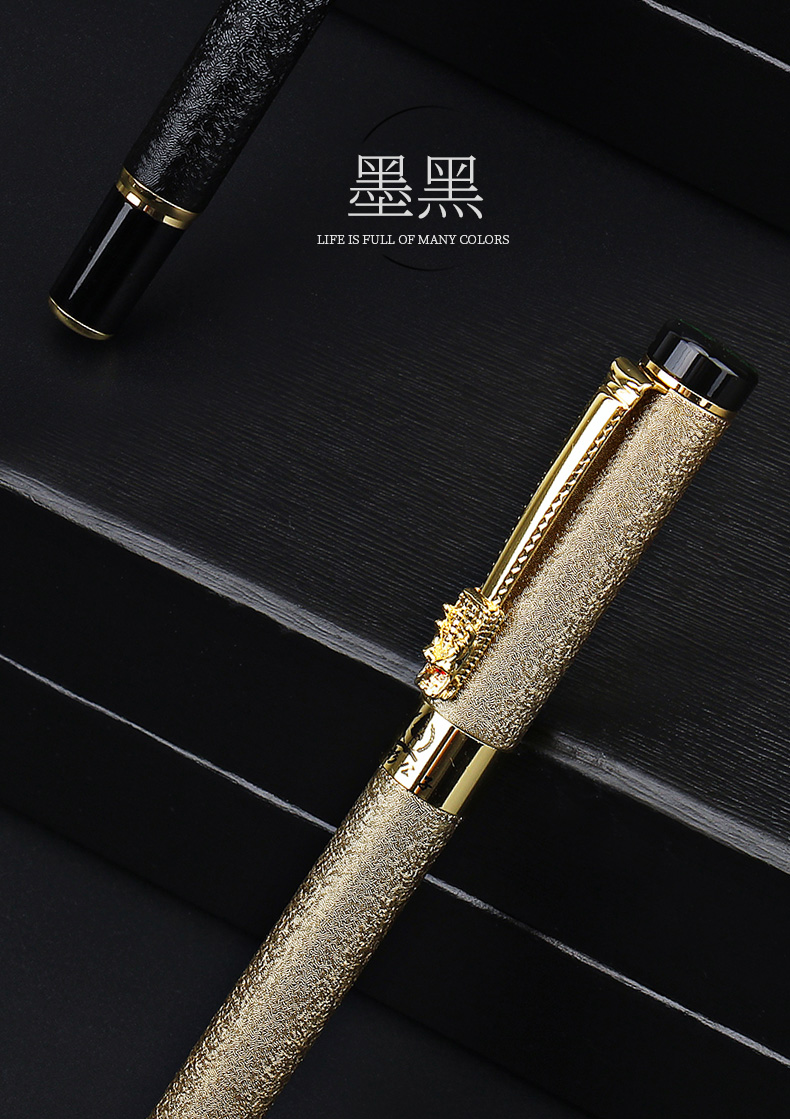 喻娄钢笔复古龙头中国风练字大明尖美工弯尖礼物送礼男士高档学生专用