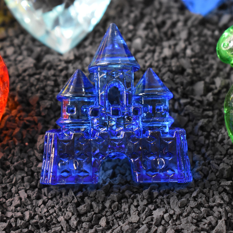 儿童亚克力钻石爱心城堡仿水晶无孔七彩宝石玩具小女男孩奖励 无孔30