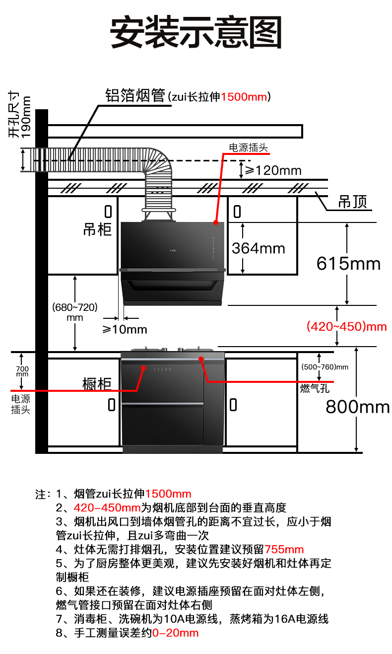 万家乐集成灶22立方爆炒风智能干洗油烟机分体家用二星消毒柜集成烹饪