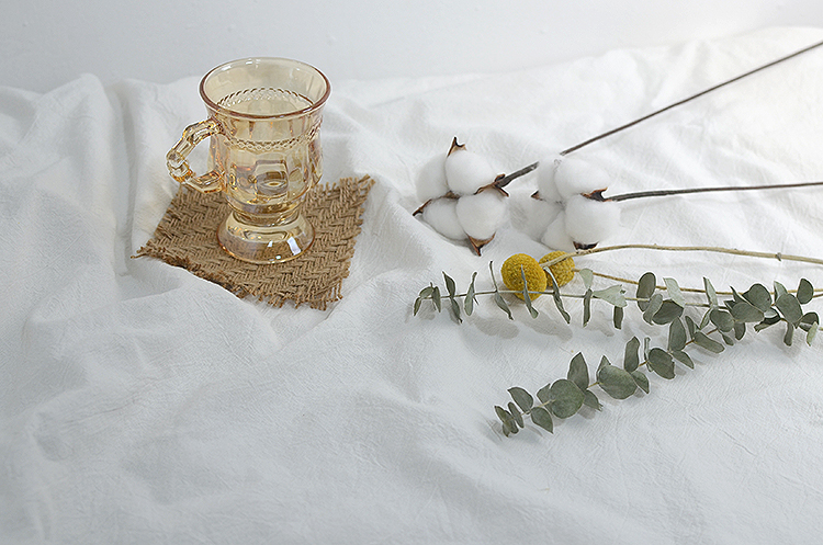 ins白色背景布棉麻褶皱肌理纹白布桌布野餐布 静物摄影拍照道具 白色