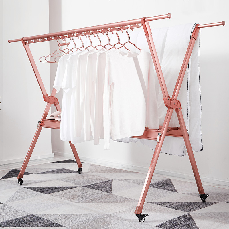 添晴洗晒用品 晾衣架落地折叠室内家用阳台晒被子神器晾衣杆伸缩凉衣