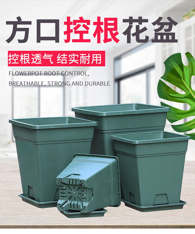 星姿恋(xingzilian) 新款正方形青山控根盆花盆塑料加厚树脂花盆吊兰