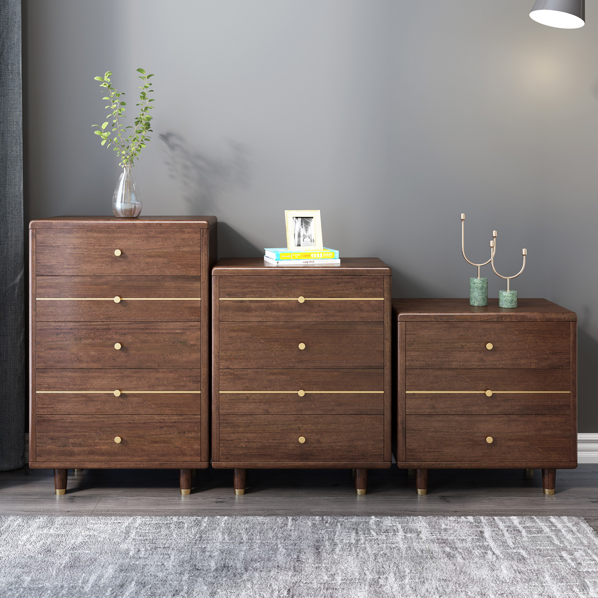 现代中式结构:框架结构家具材质:木质颜色:典雅黑品牌:木格尚品更多