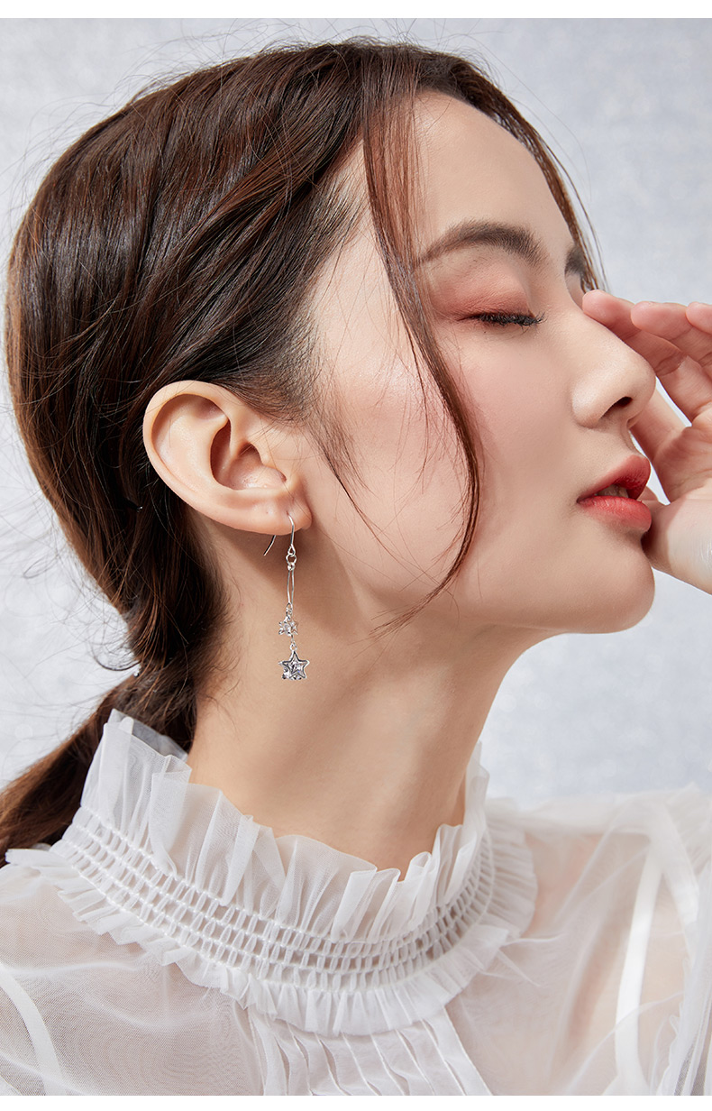 法蔻轻奢品牌纯银星星耳坠女气质长款耳环2020年新款潮个红时尚百搭