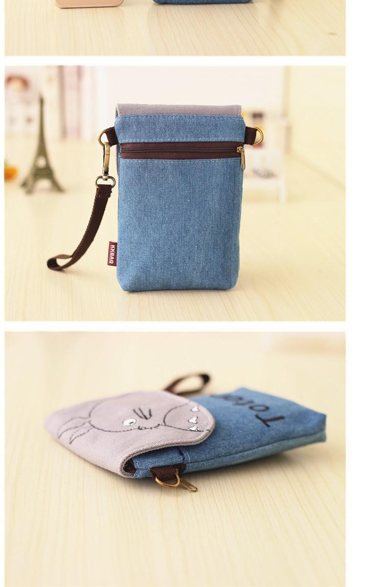 2020夏天新款手机袋帆布便携放手机包女包斜挎包装迷你挂脖小包包灰红