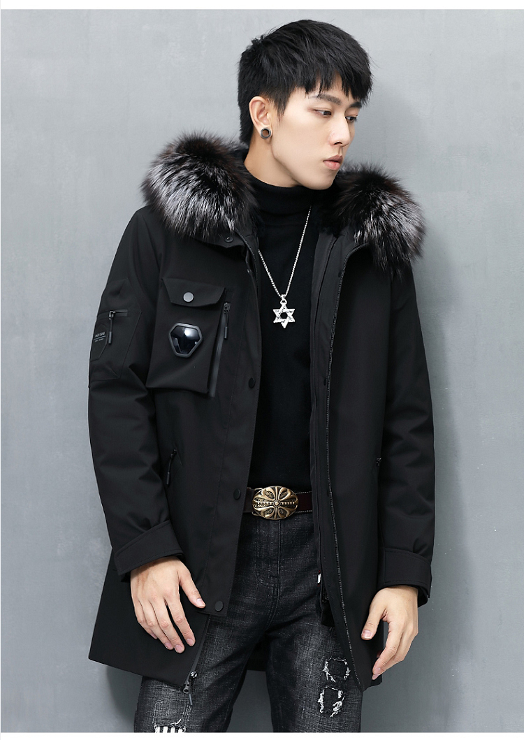dekase 潮流休闲派克服男连帽冬季休闲防寒大衣2020新款时尚皮(保养1