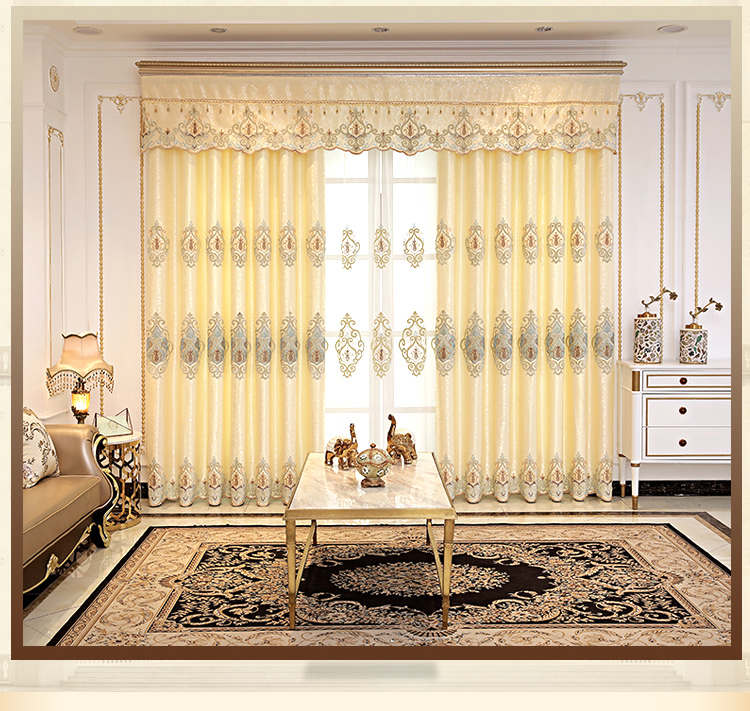 定做窗帘简约欧式遮光客厅卧室大气成品现代提花布料成品落地窗纱