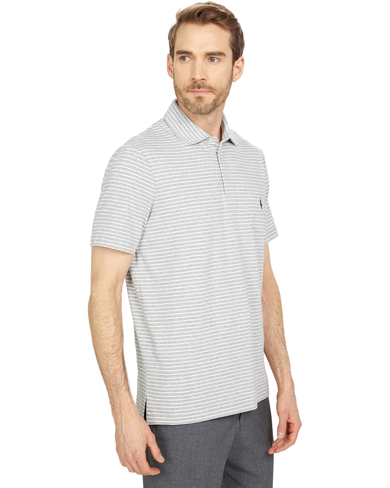 ralph lauren拉夫劳伦经典款 条纹短袖男 小马标polo衫 时尚简约 商务