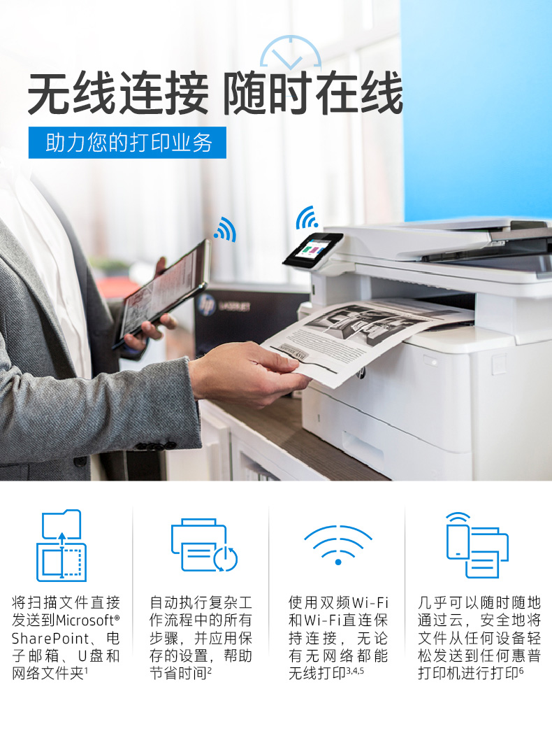 惠普hp黑白激光一体打印机m329dw