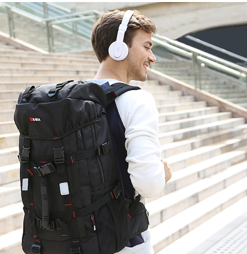 kaka登山包背包男双肩包男旅行包大容量大包行李包电脑包行李袋户外