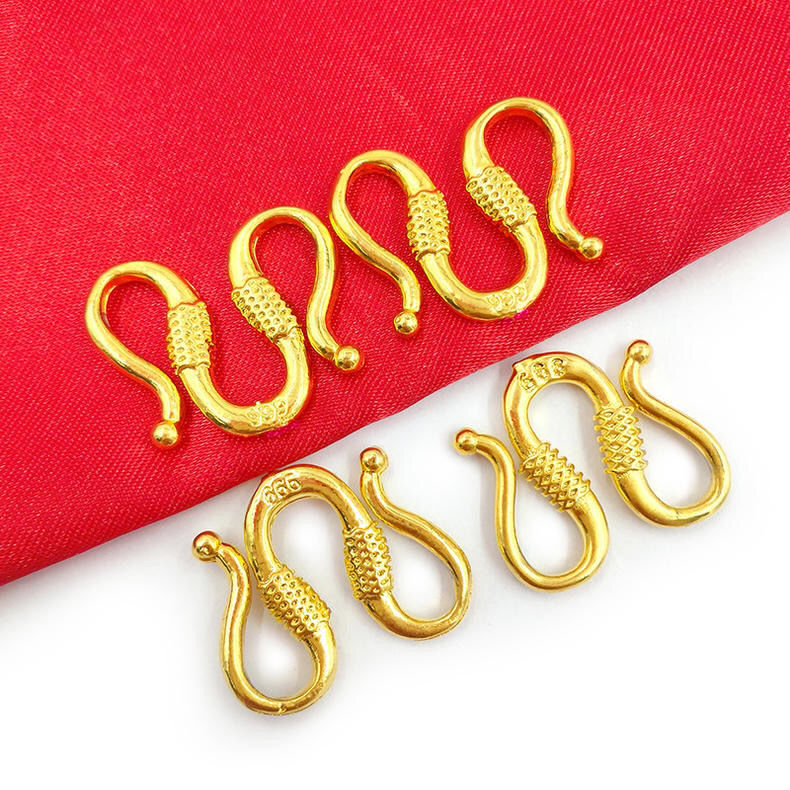 真金项链扣子不掉色真金男女手链扣m形s形粗细链子扣真金扣头a款m扣