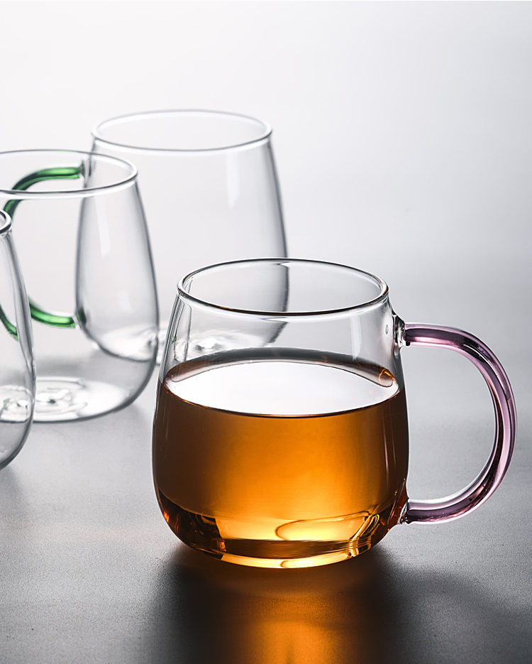 水具水杯玻璃杯带把简约大容量喝水杯家用泡茶杯透明杯子男女牛奶杯