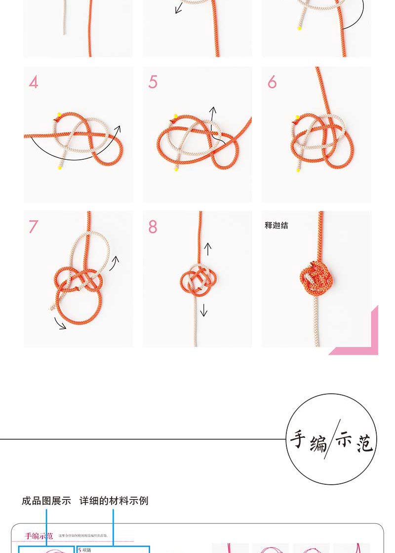 3本49元專區日式手編繩結項鍊胸針手鐲繫帶指環分佈圖解編繩手鍊基礎