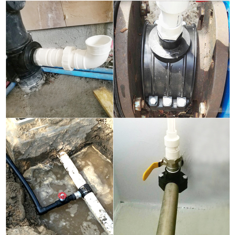 定做pe75水管增接口90 110快速抢修接哈夫节漏接头三通变径鞍座内丝