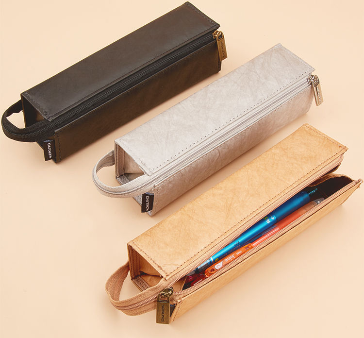 日本国誉kokuyo方形对开式扩展笔袋便携手提帆布笔袋大容量学生用经典