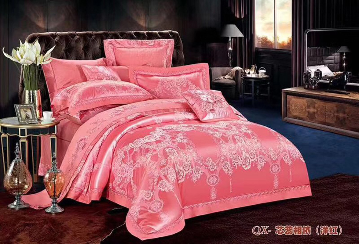 多色富贵兰家纺提花床盖四件套被套加棉双人床套件18米床品
