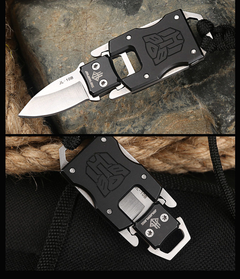 水果刀子迷你刀具折叠刀防身拆快递开箱能玩具学生钥匙扣y2黑色送挂绳