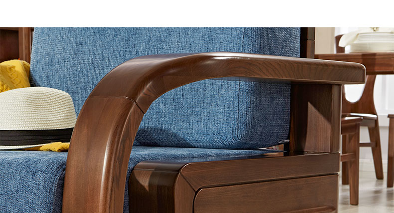 光明家具沙发858-3805 光明家具 现代中式榆木实木组合布艺沙发 客厅