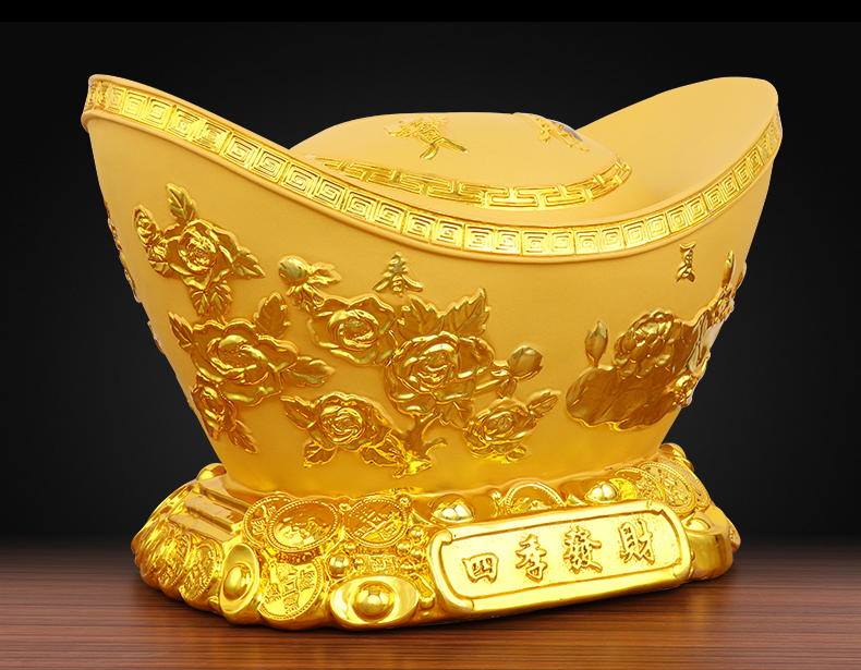三维工匠金元宝摆件聚宝盆存钱罐创意家居装饰品乔迁新居店铺礼品摆设