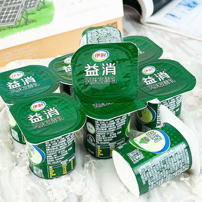 伊利益消杯风味发酵乳原味酸奶100gx16
