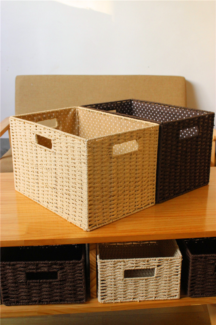 超级新品 卡汐沐 手工编织储物箱零食杂物收纳盒客厅茶几桌面无盖草编