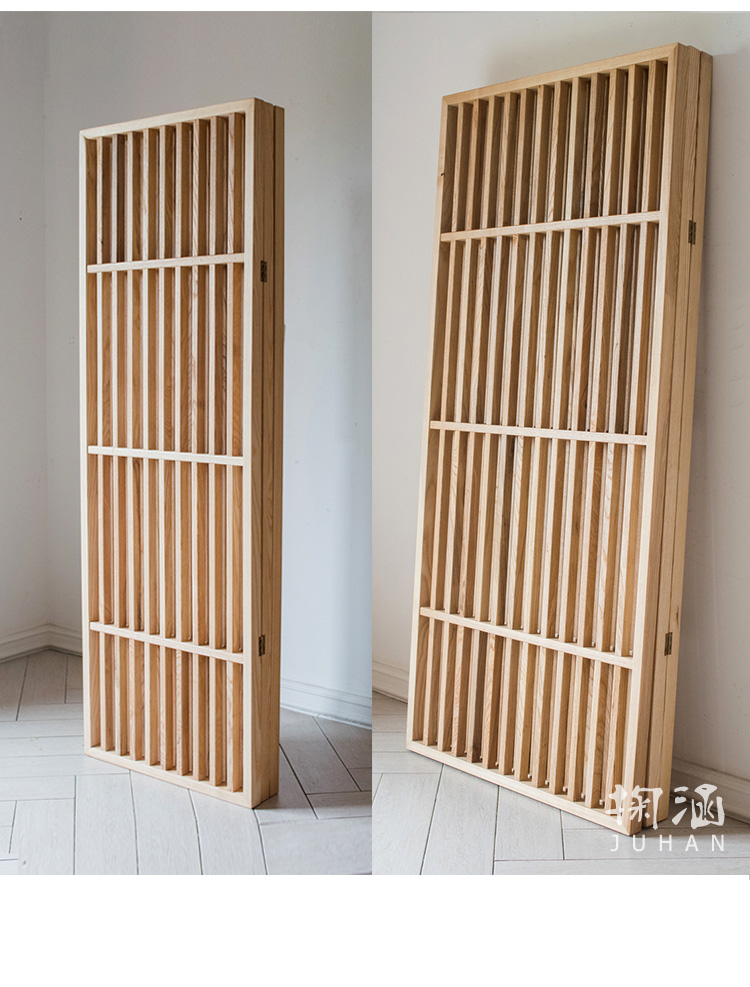 汐岩白蜡木实木屏风隔断禅意日式中式风格设计师空间陈列装饰