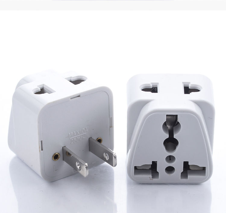 二脚转三孔插头2转3插座转换器三脚两孔家用二三插中国美国日本 国标
