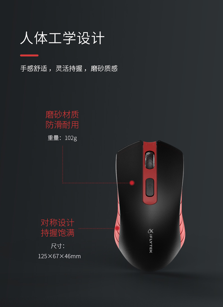 科大讯飞智能鼠标m210语音鼠标无线办公便携充电鼠标电脑笔记本24g