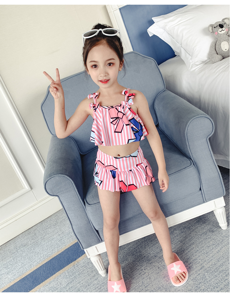 泳衣 [苏宁好货]儿童游泳衣女童女孩泳装婴儿可爱女童比基尼套装宝宝