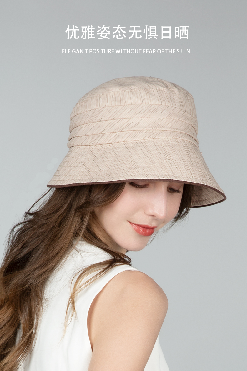 suntek渔夫帽女夏季防晒时尚遮阳帽日系优雅水桶帽日系凉帽透气太阳
